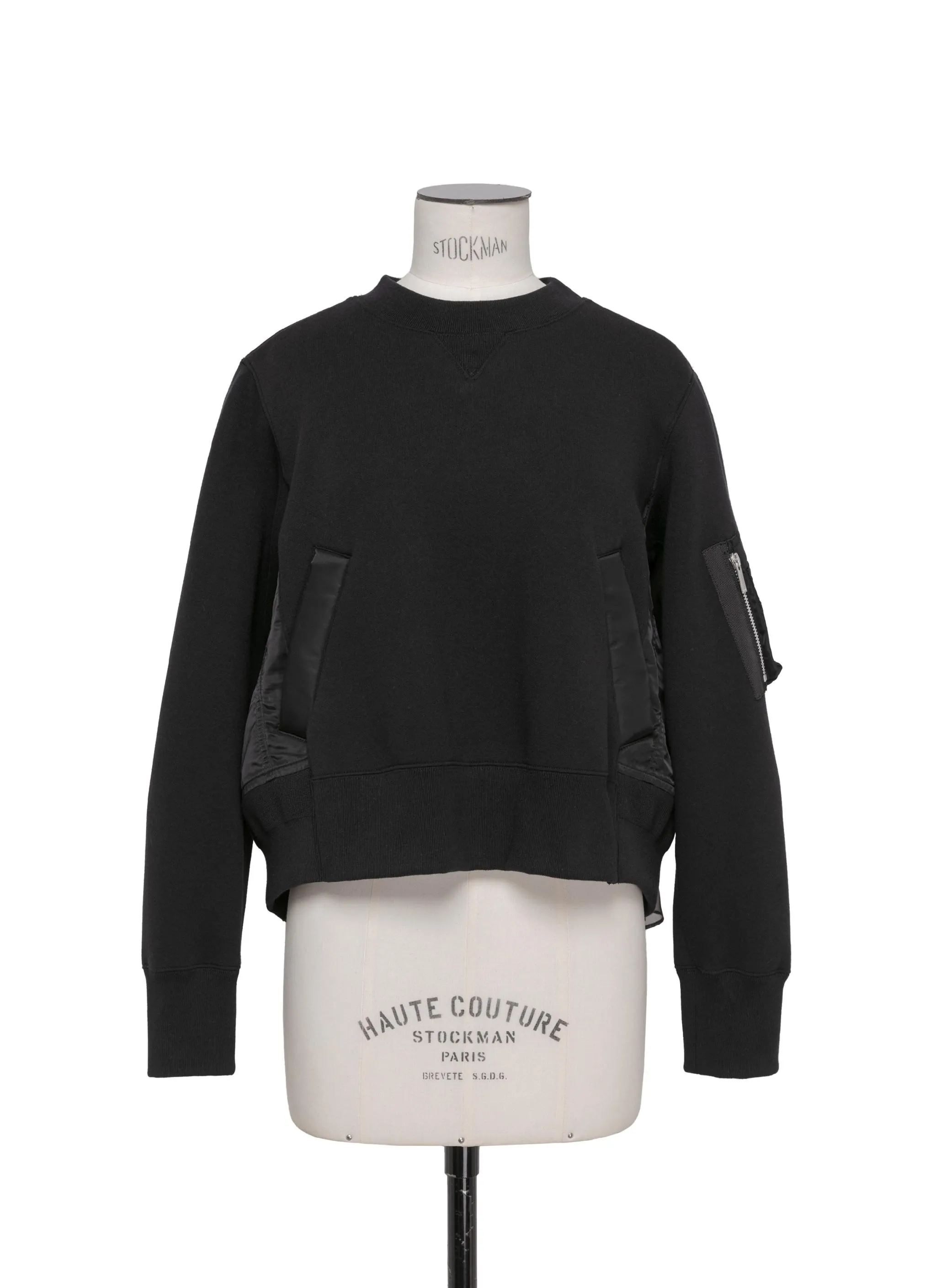 sacai  |Crew Neck Nylon Blended Fabrics Street Style Bi-color