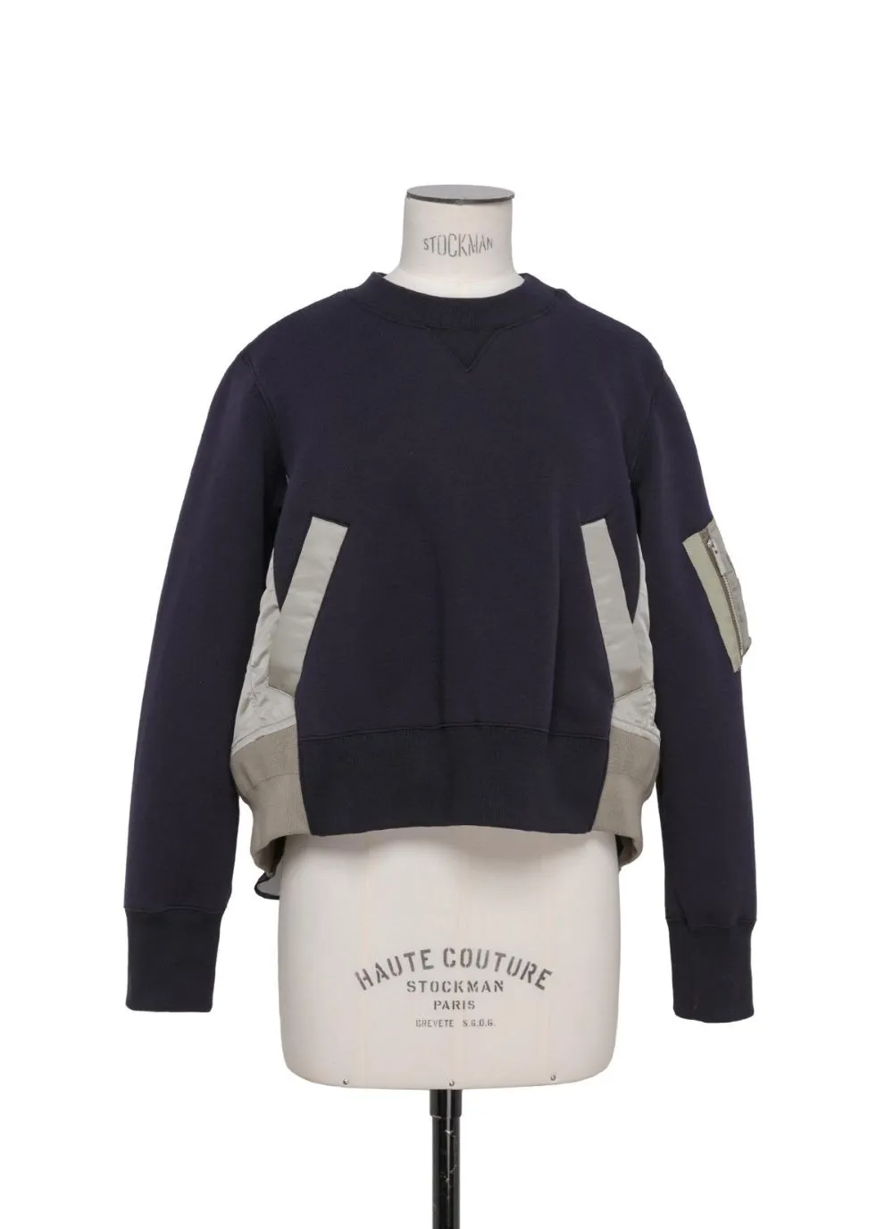 sacai  |Crew Neck Nylon Blended Fabrics Street Style Bi-color