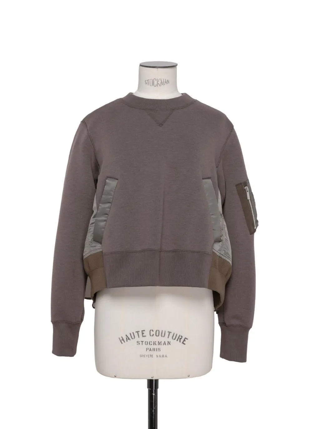 sacai  |Crew Neck Nylon Blended Fabrics Street Style Bi-color