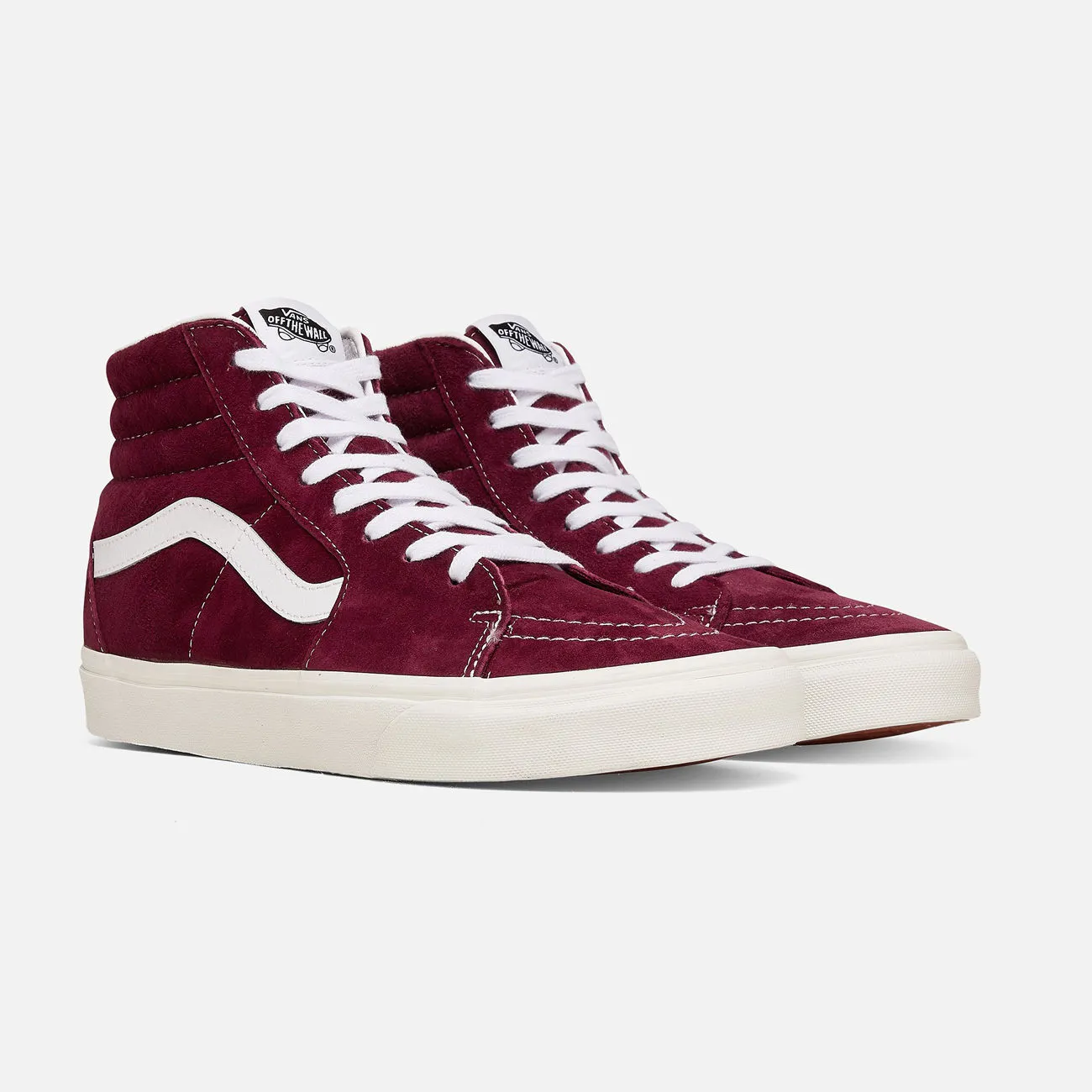 SCARPE ALTE SK8-HI IN PELLE SCAMOSCIATA Uomo Pomegranate Snow White