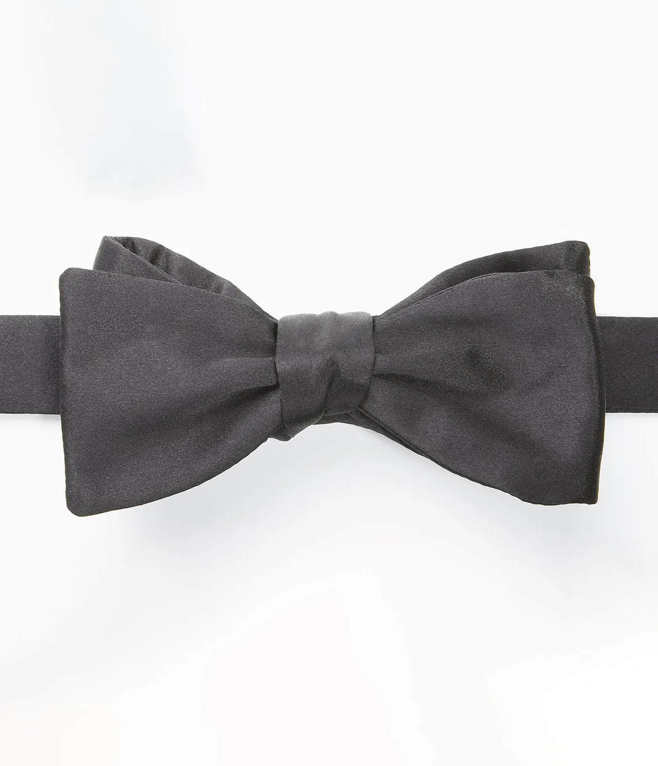 SELF-TIED BOW TIE - BLACK SATIN