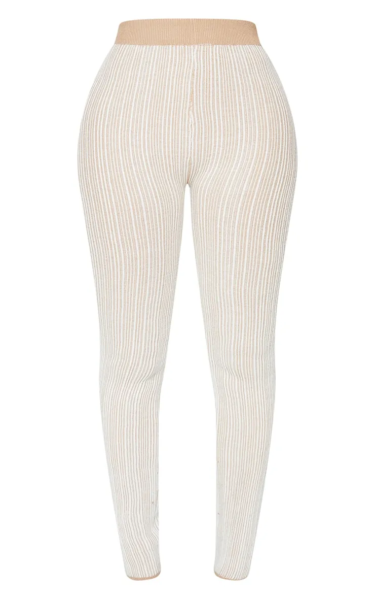 Shape Stone Contrast Knit Leggings | Curve