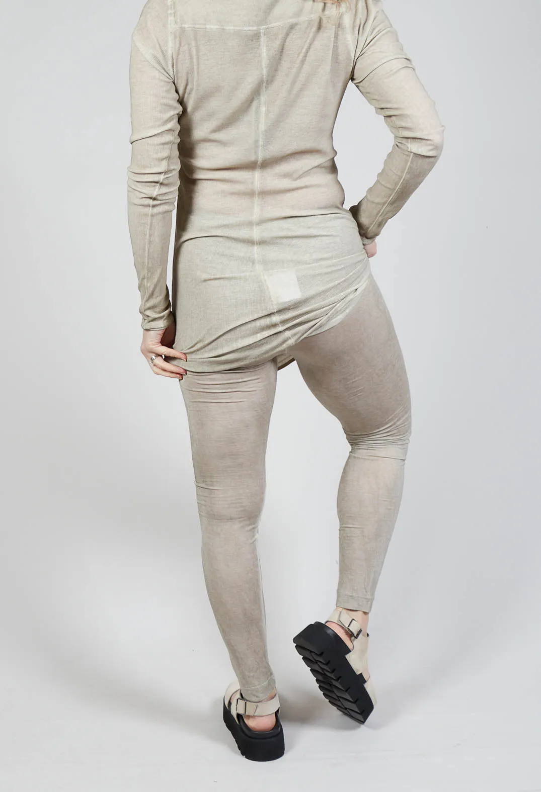 Sheer Leggings in Straw Cloud