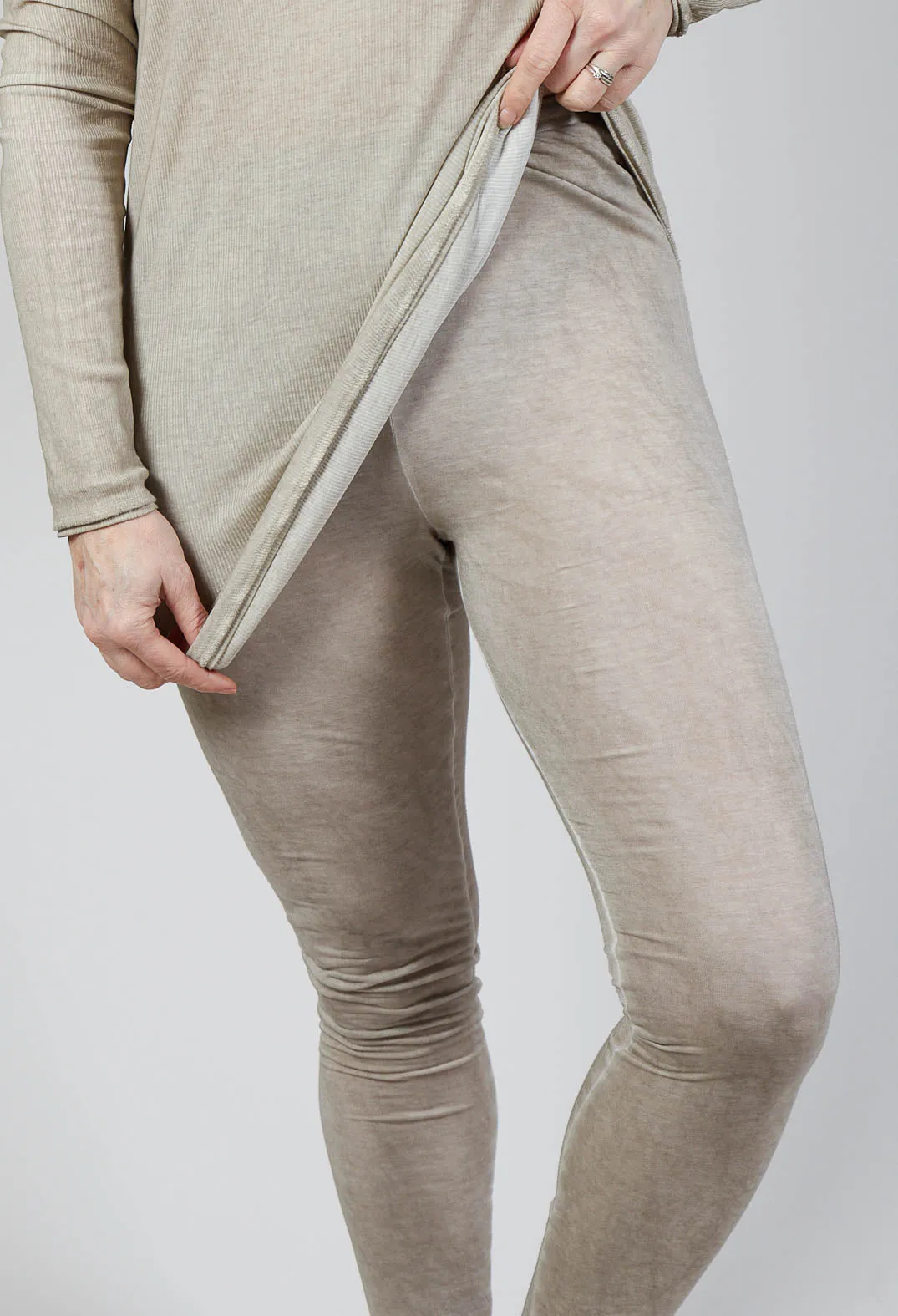 Sheer Leggings in Straw Cloud