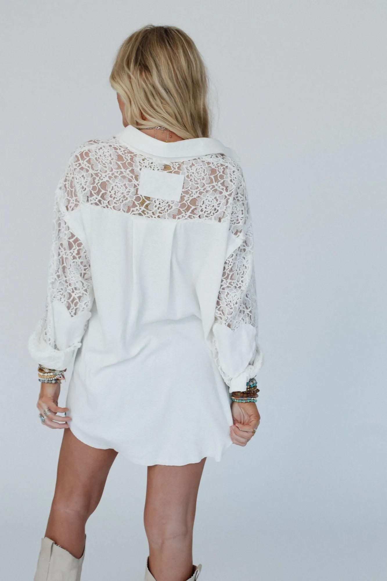 Sheer Romance Button Down Top - Ivory