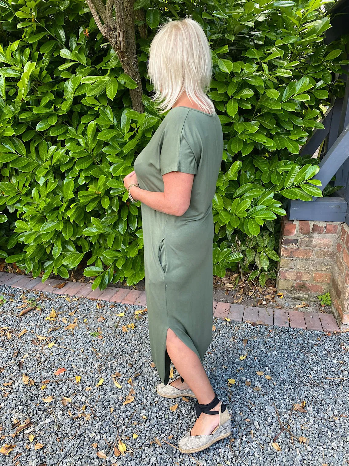 Side Split Knot Dress Jade