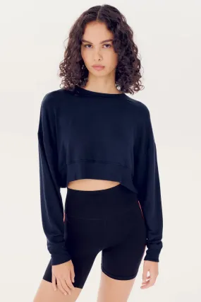 Splits 59 Noah Fleece Crop Sweatshirt | Indigo