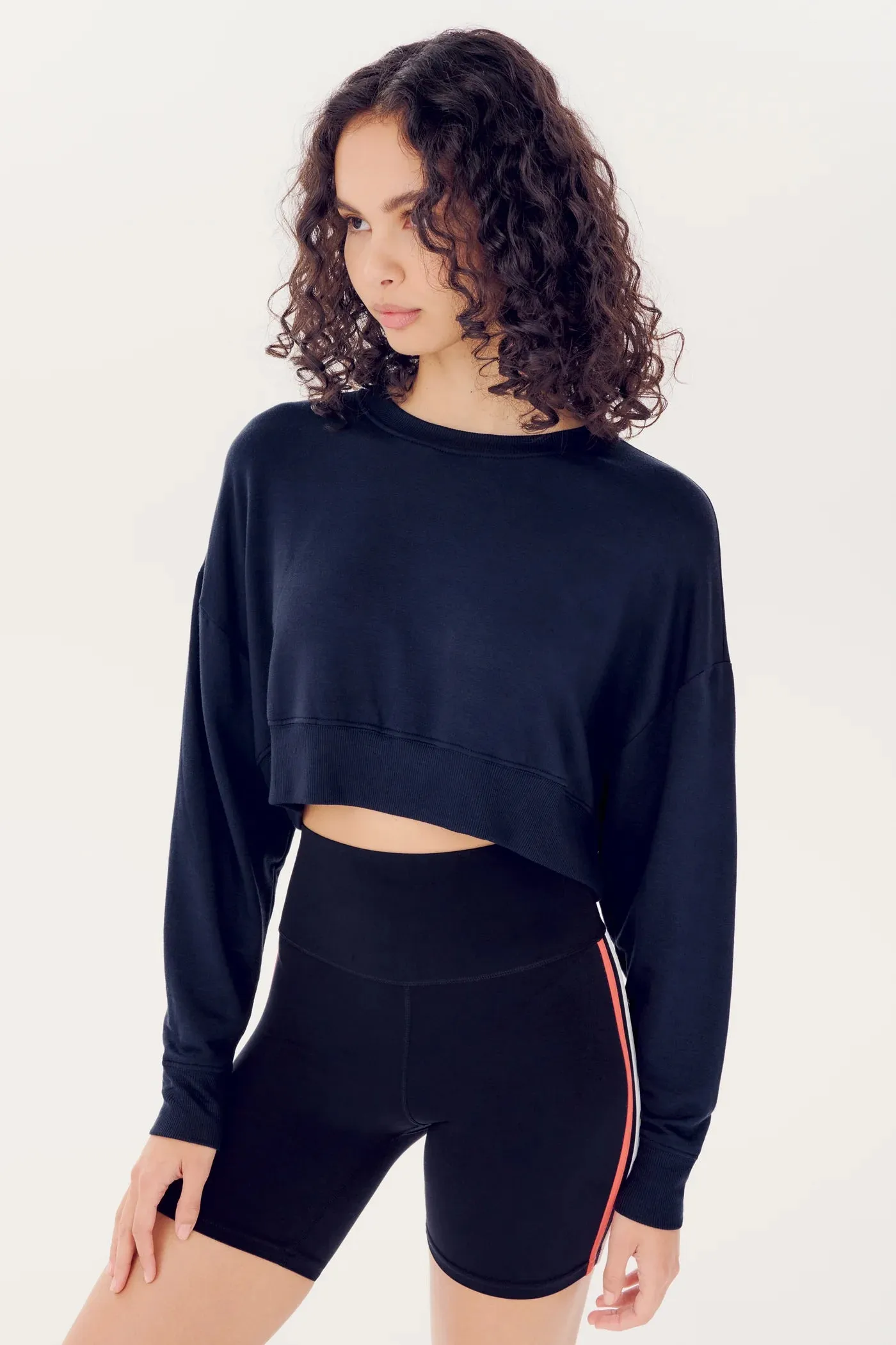 Splits 59 Noah Fleece Crop Sweatshirt | Indigo