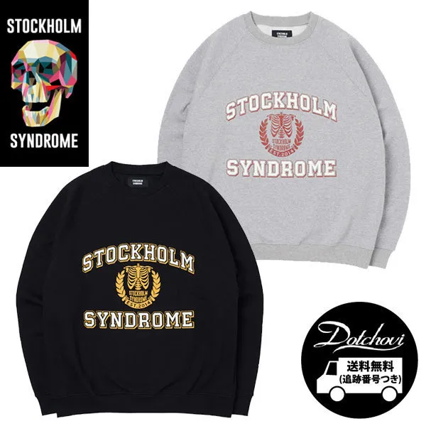 STOCKHOLM SYNDROME  |Crew Neck Unisex Street Style Long Sleeves Plain Cotton Logo