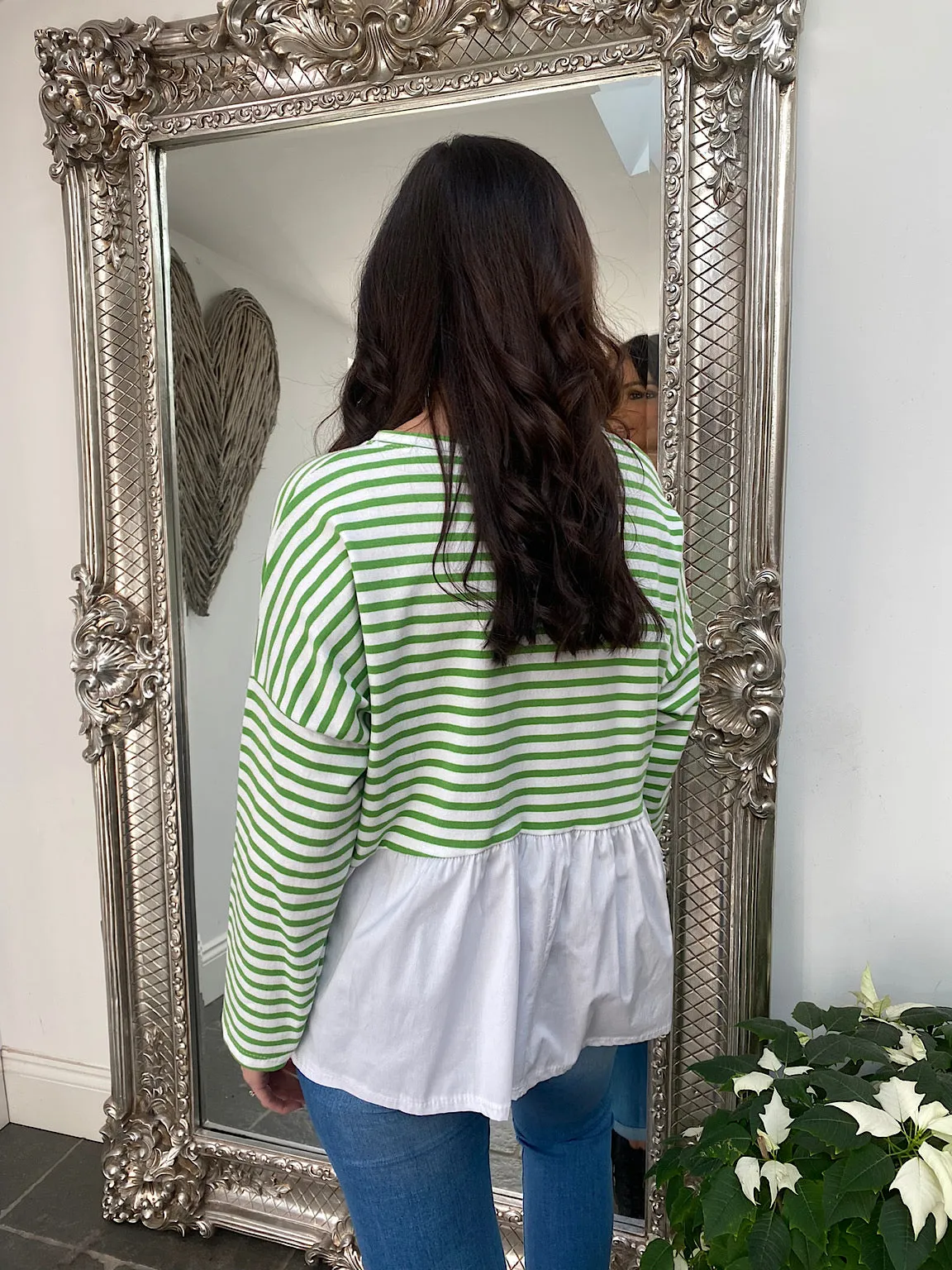 Stripe Peplum Top Pamela