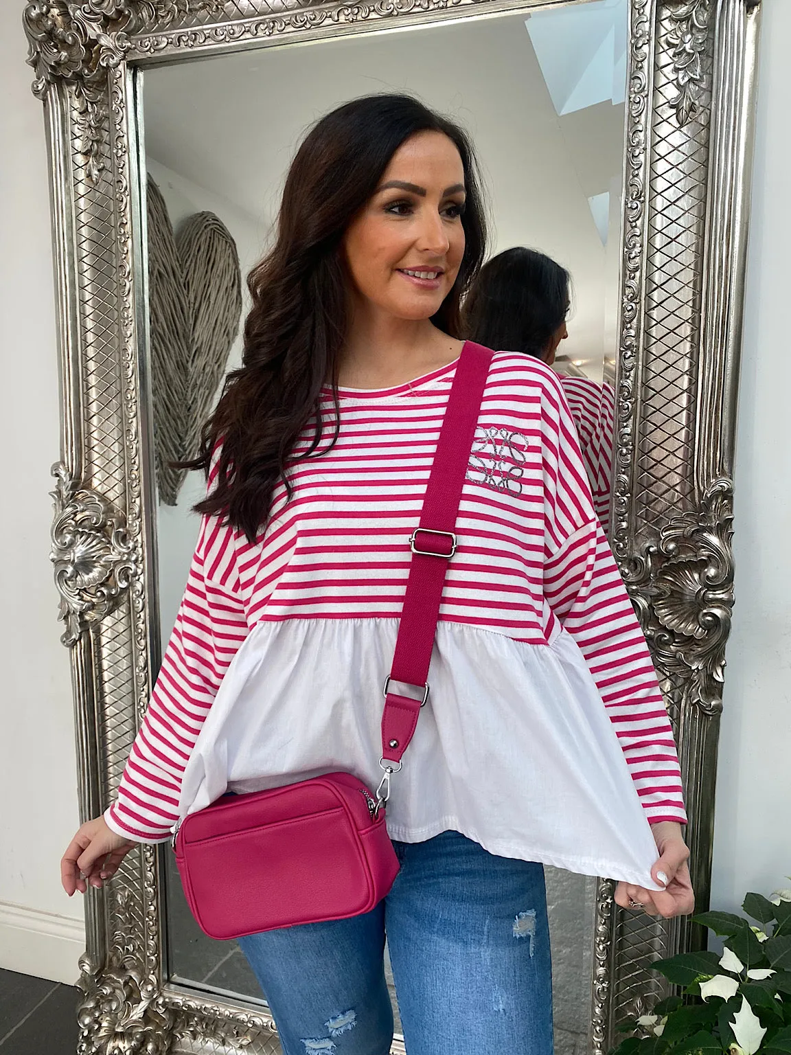 Stripe Peplum Top Pamela