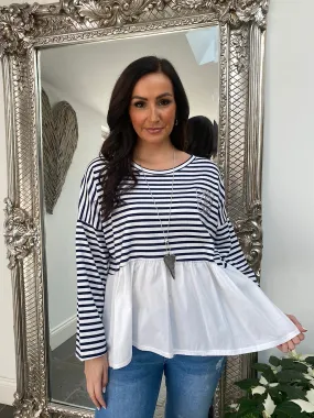 Stripe Peplum Top Pamela