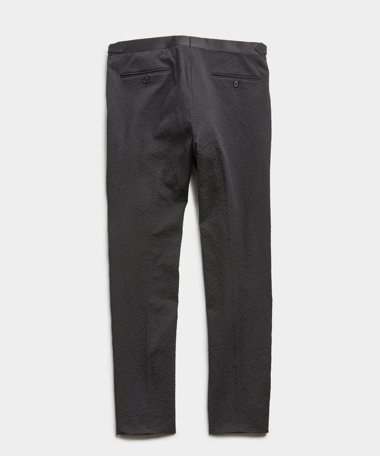 Sutton Tuxedo Pant in Italian Black Seersucker