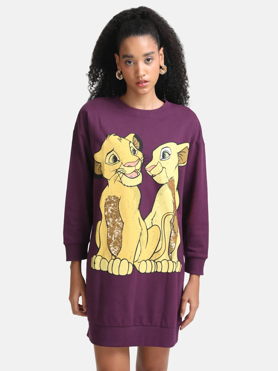 The Lion King  Disney Printed Sequin Sweat Dress