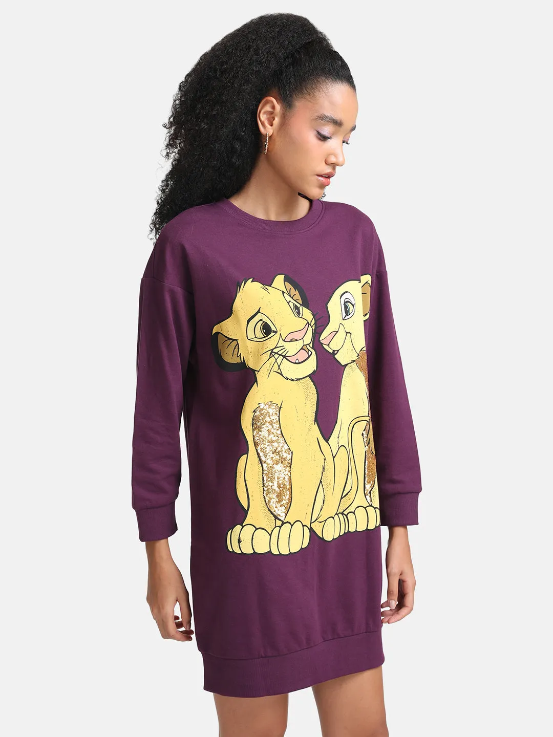 The Lion King  Disney Printed Sequin Sweat Dress