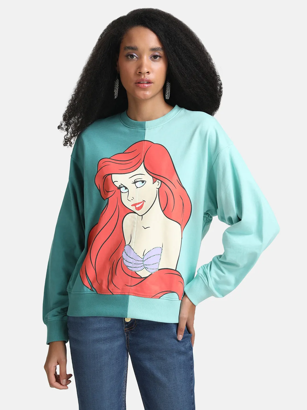 The Little Mermaid Disney Printed Color Block Sweat