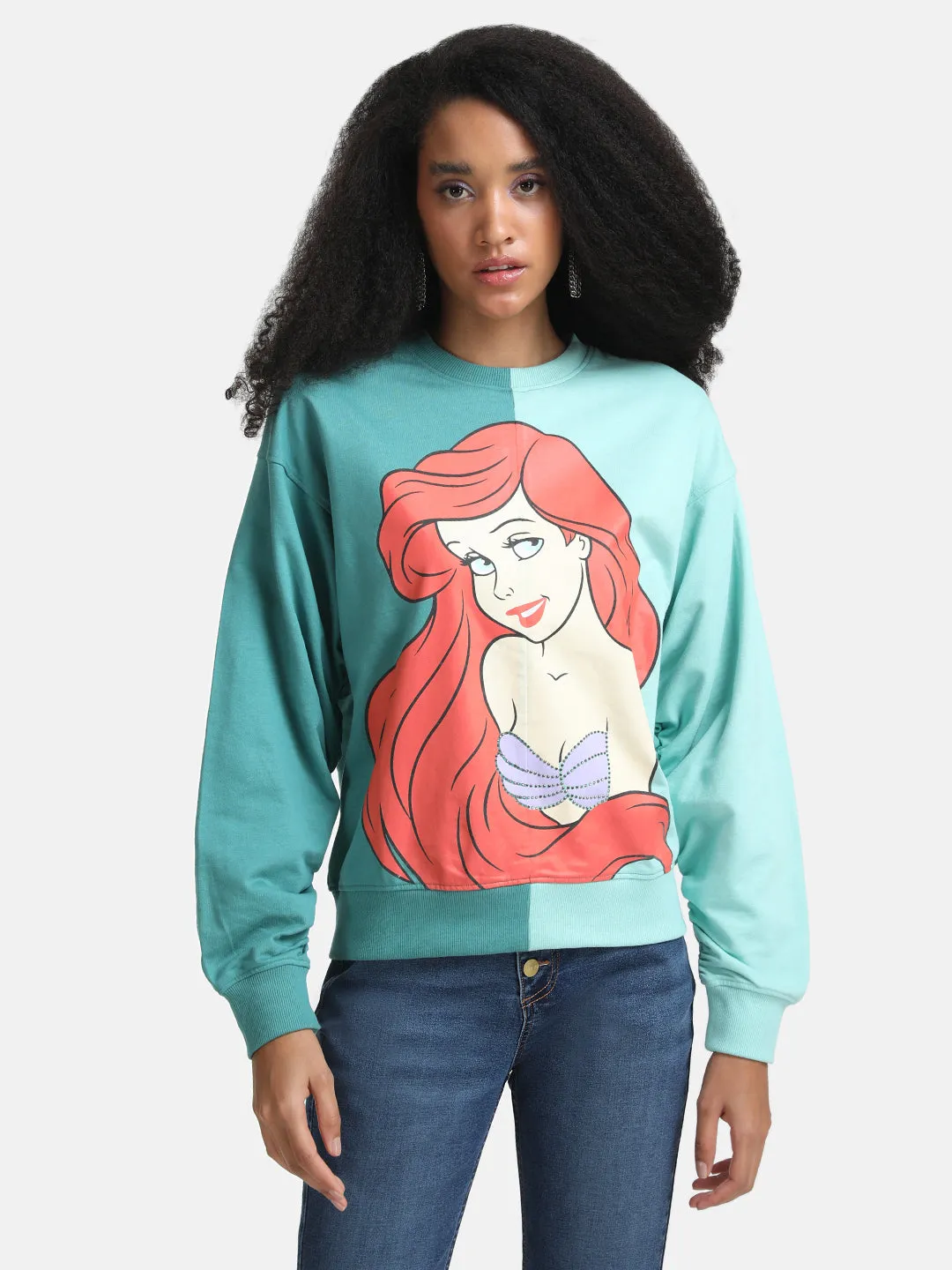 The Little Mermaid Disney Printed Color Block Sweat