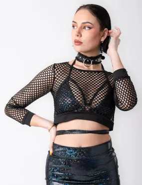 TIE ME FISHNET TOP