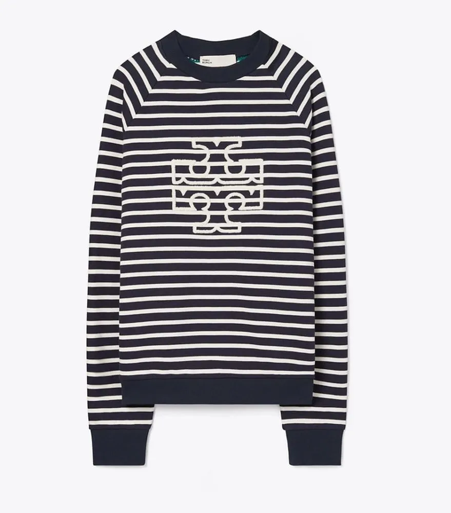 Tory Burch  |Crew Neck Stripes Unisex Street Style Long Sleeves Plain