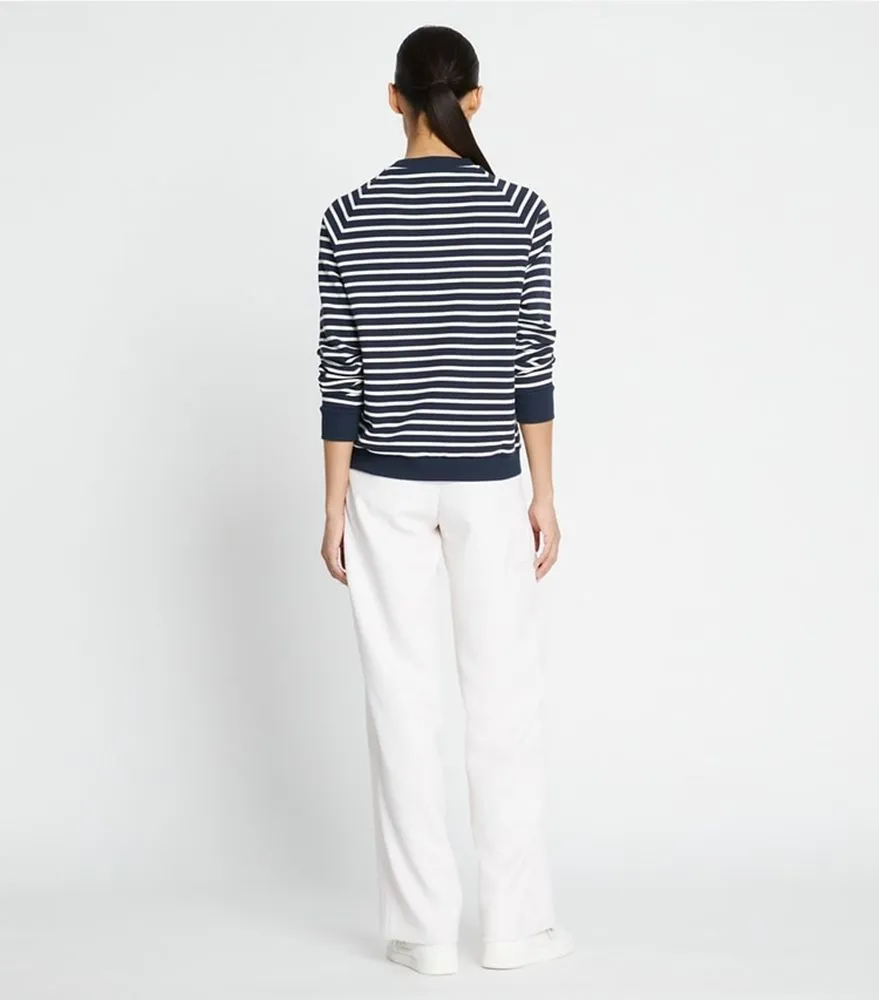 Tory Burch  |Crew Neck Stripes Unisex Street Style Long Sleeves Plain