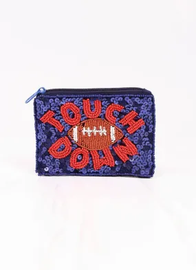 Touch Down Sequin Pouch NAVY RED