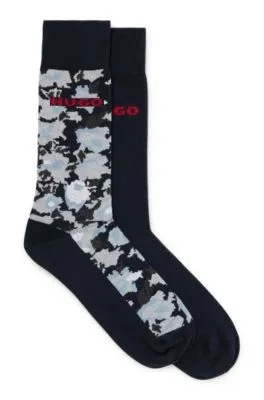 Two-pack of regular-length socks with logo details