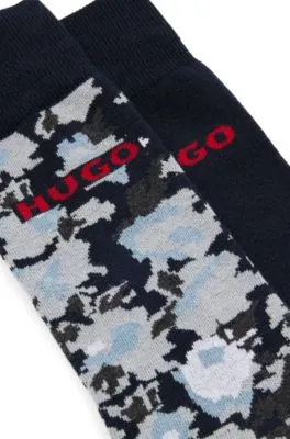 Two-pack of regular-length socks with logo details