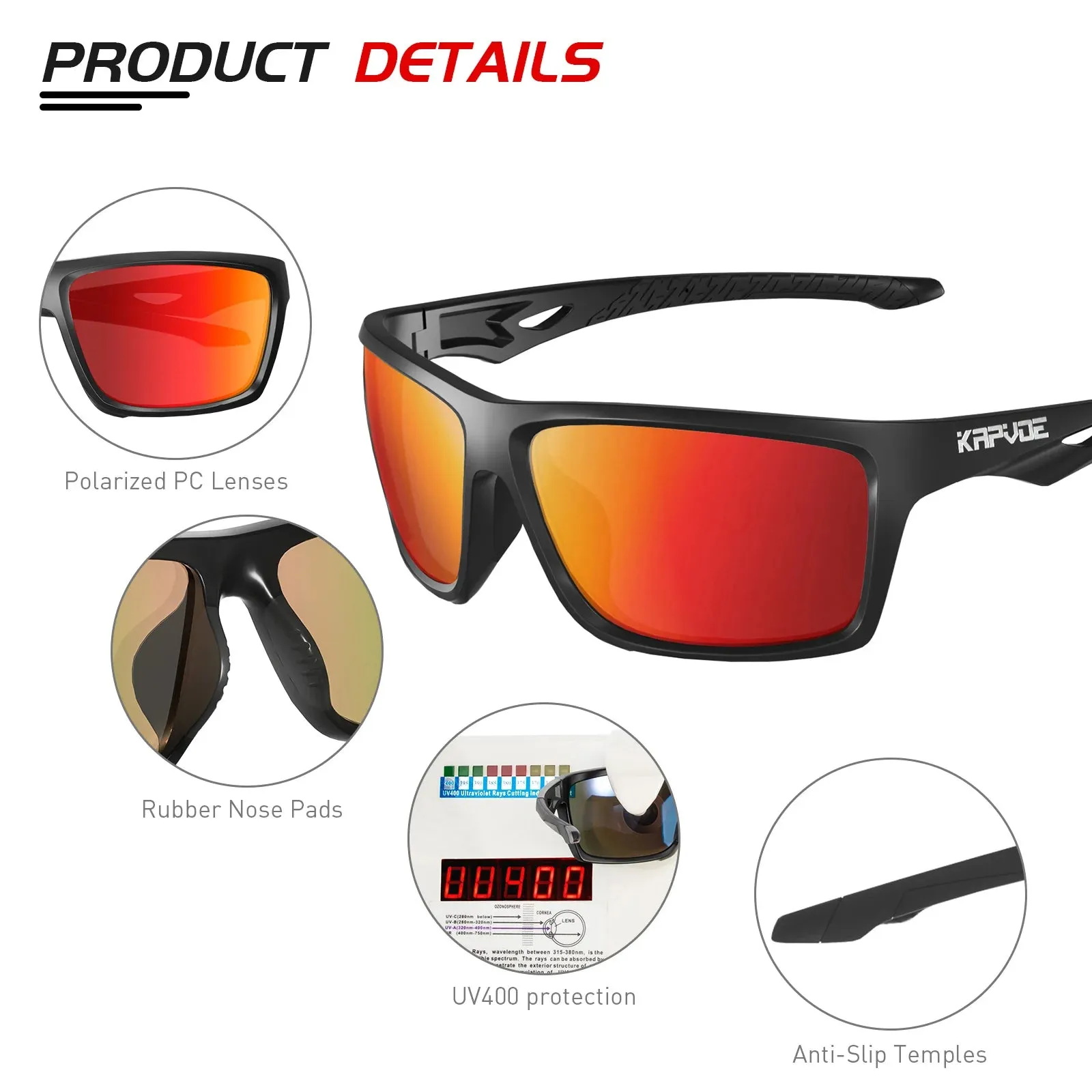 Unisex Sports Style Polarized UV400 Lens Outdoor Cycling Sunglasses