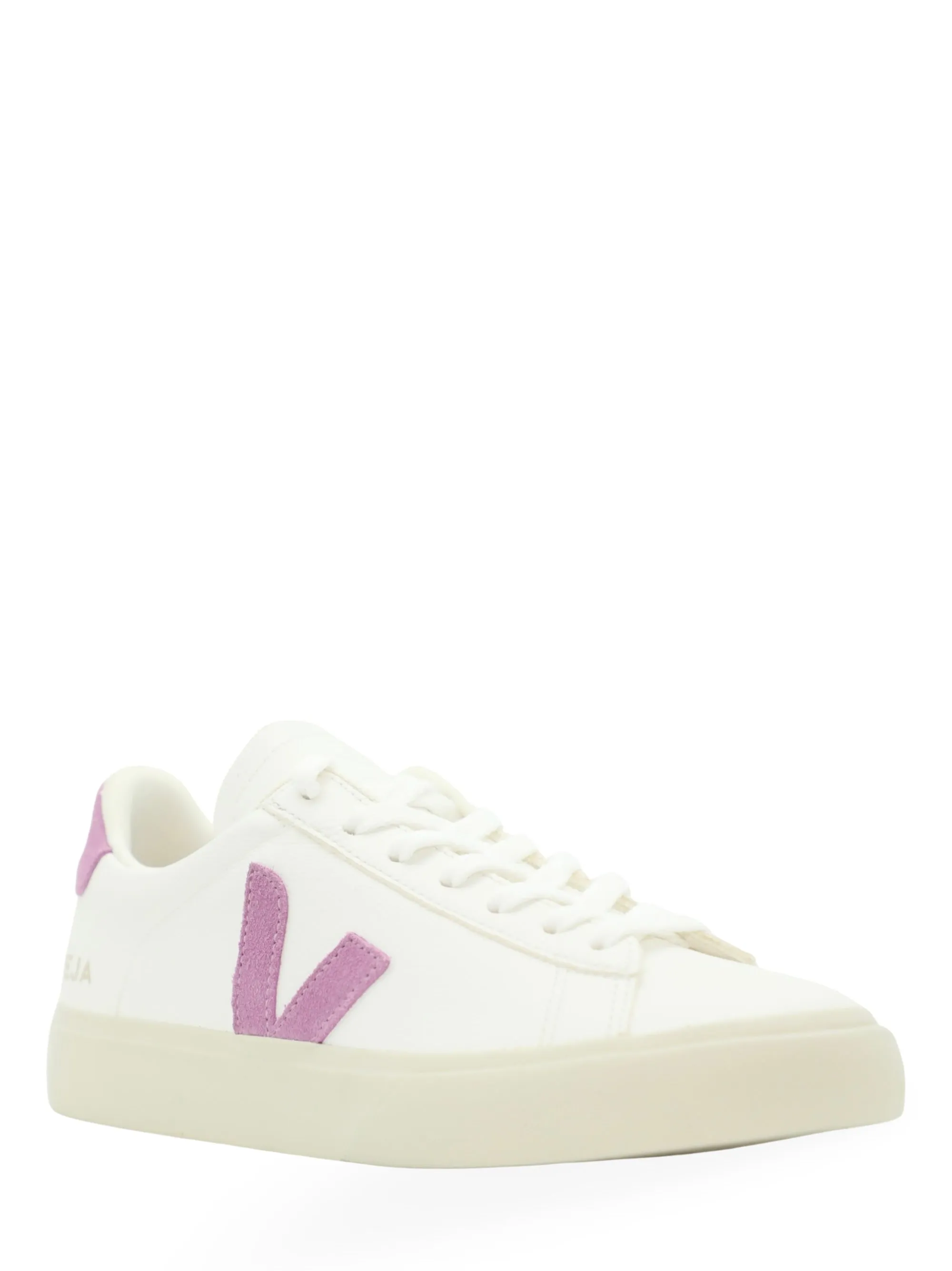 Veja Campo Chromefree Leather Sneaker in Extra-White/Mulberry