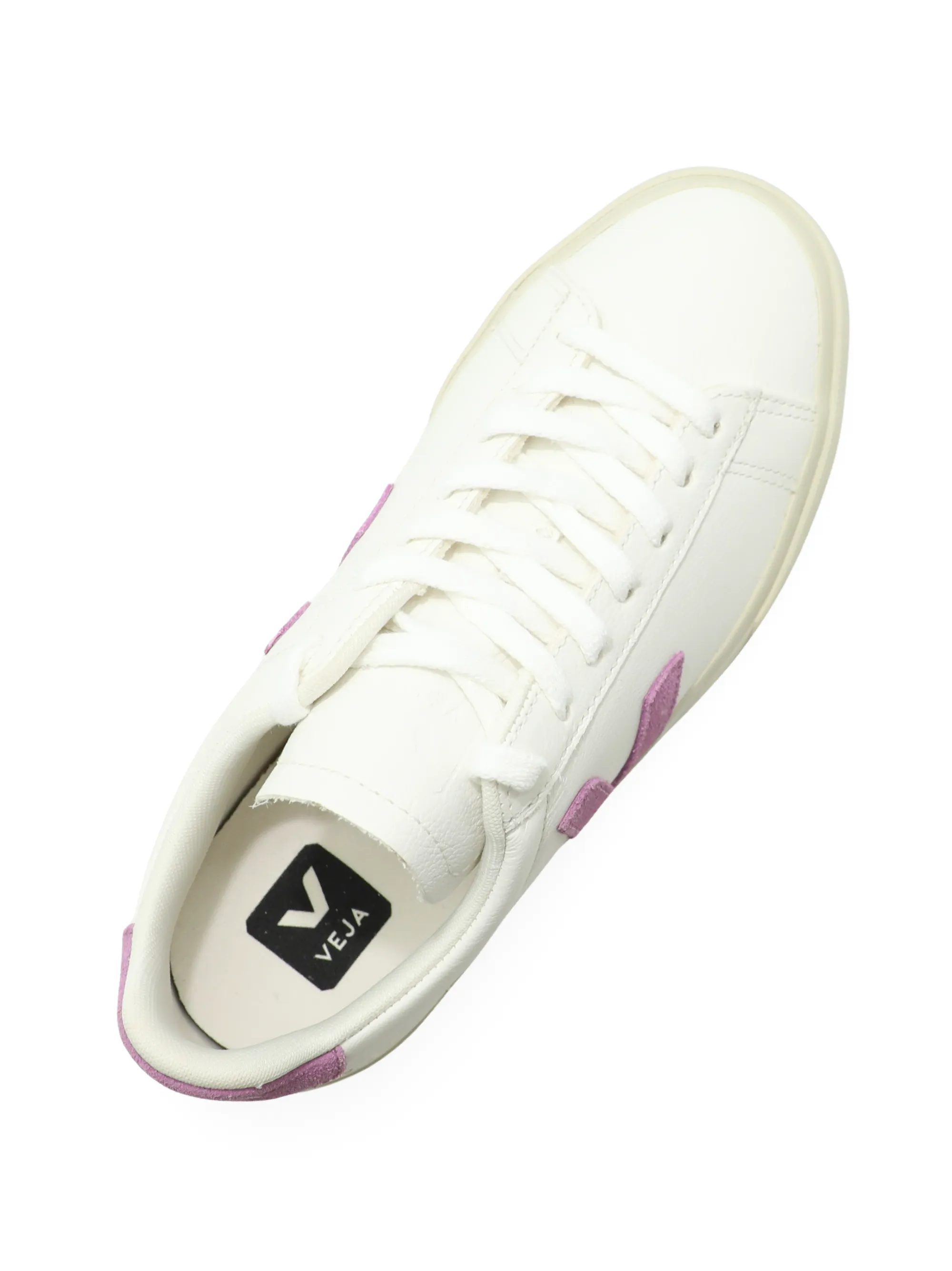 Veja Campo Chromefree Leather Sneaker in Extra-White/Mulberry