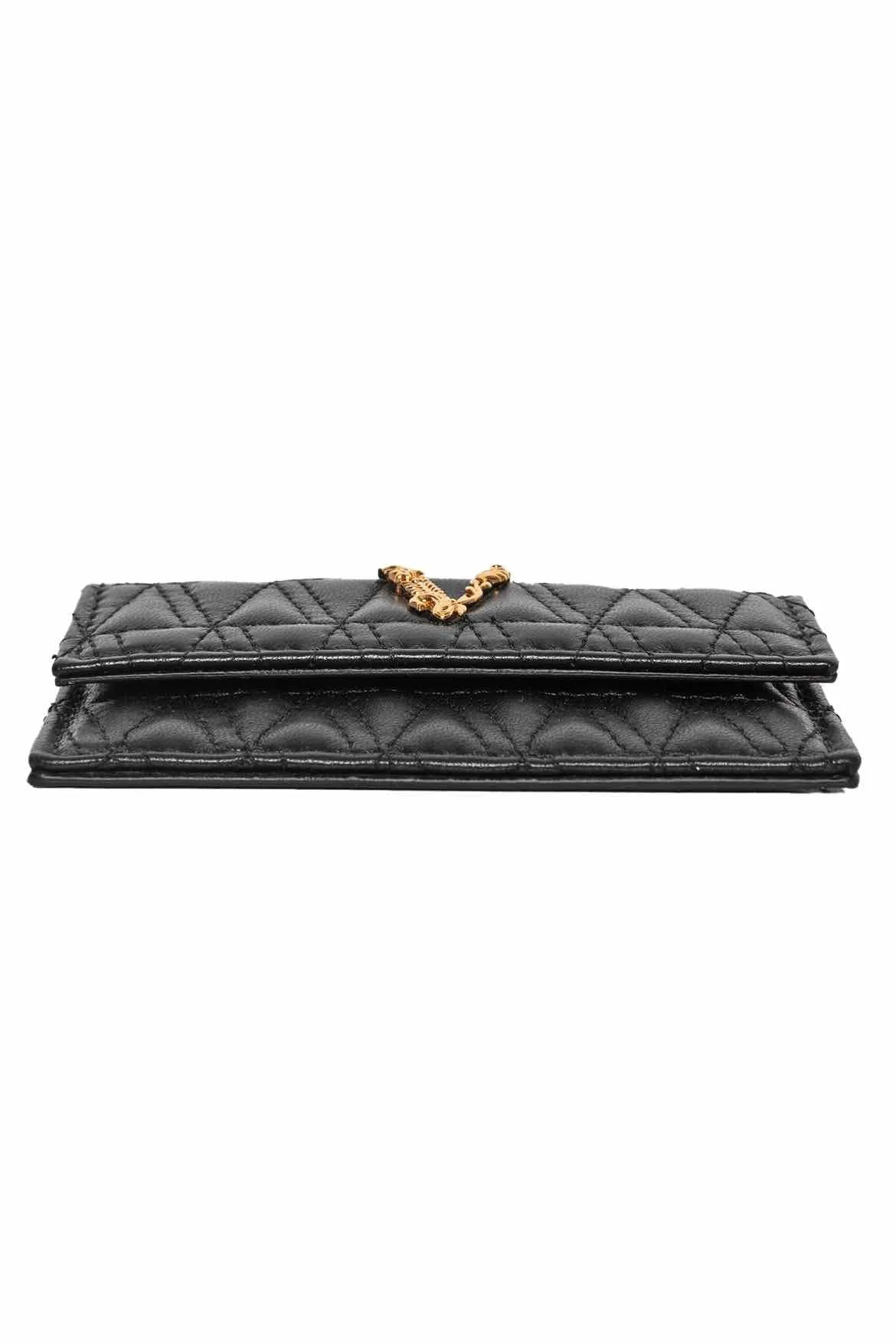 Versace Quilted Virtus Cardholder Wallet