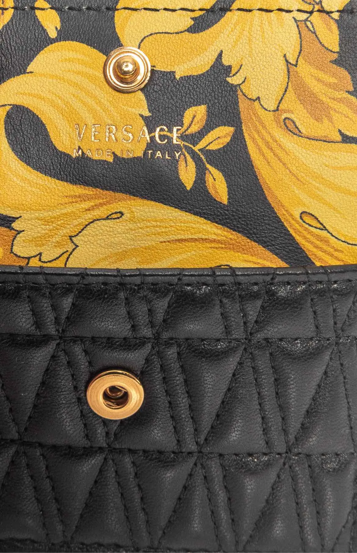 Versace Quilted Virtus Cardholder Wallet