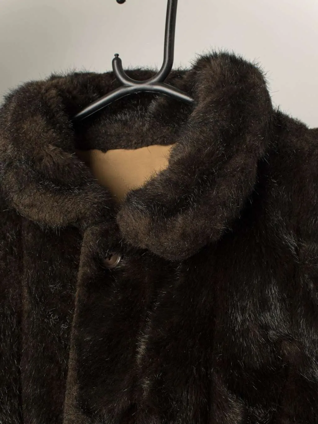 Vintage faux fur dark brown jacket – Large