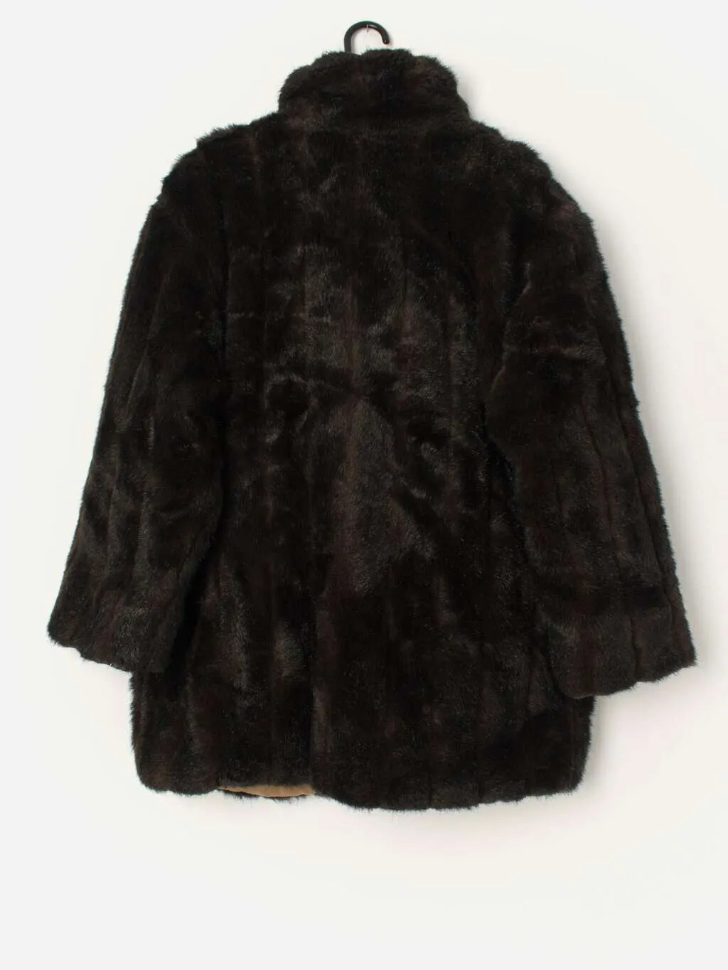 Vintage faux fur dark brown jacket – Large