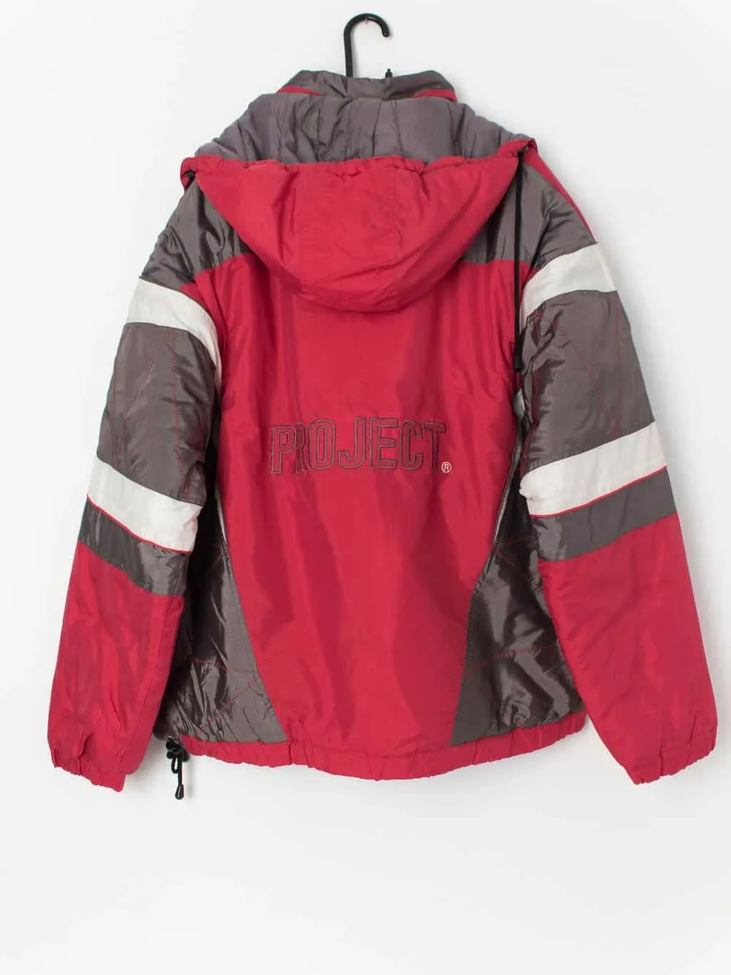 Vintage Project puffer jacket with quarter zip in red – XL / 2XL