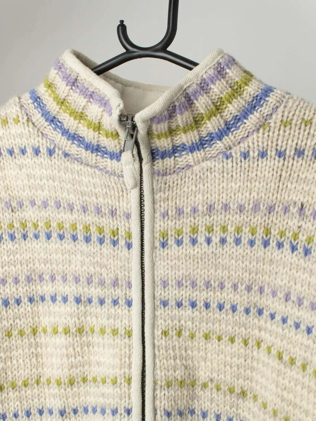 Vintage Y2K Pachamama knitted jacket fleece lining – Medium