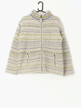 Vintage Y2K Pachamama knitted jacket fleece lining – Medium