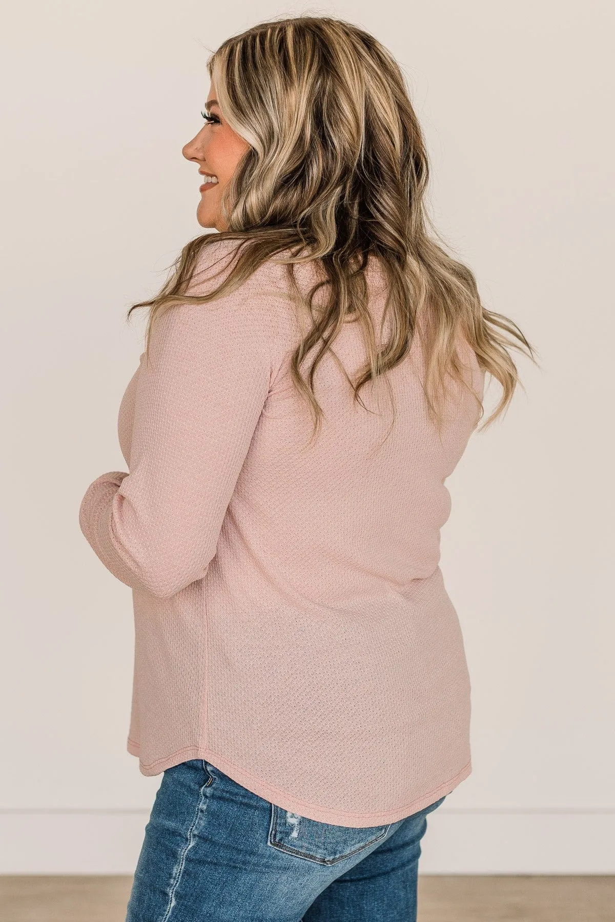 Warmest Love Knit Long Sleeve Top- Blush