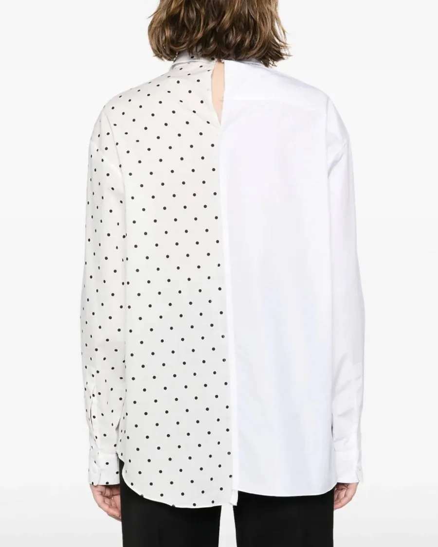 White Polka Dot Button Down Shirt