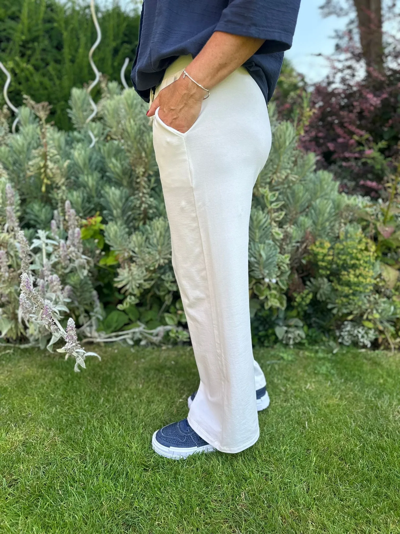 White Soft Comfort Trousers