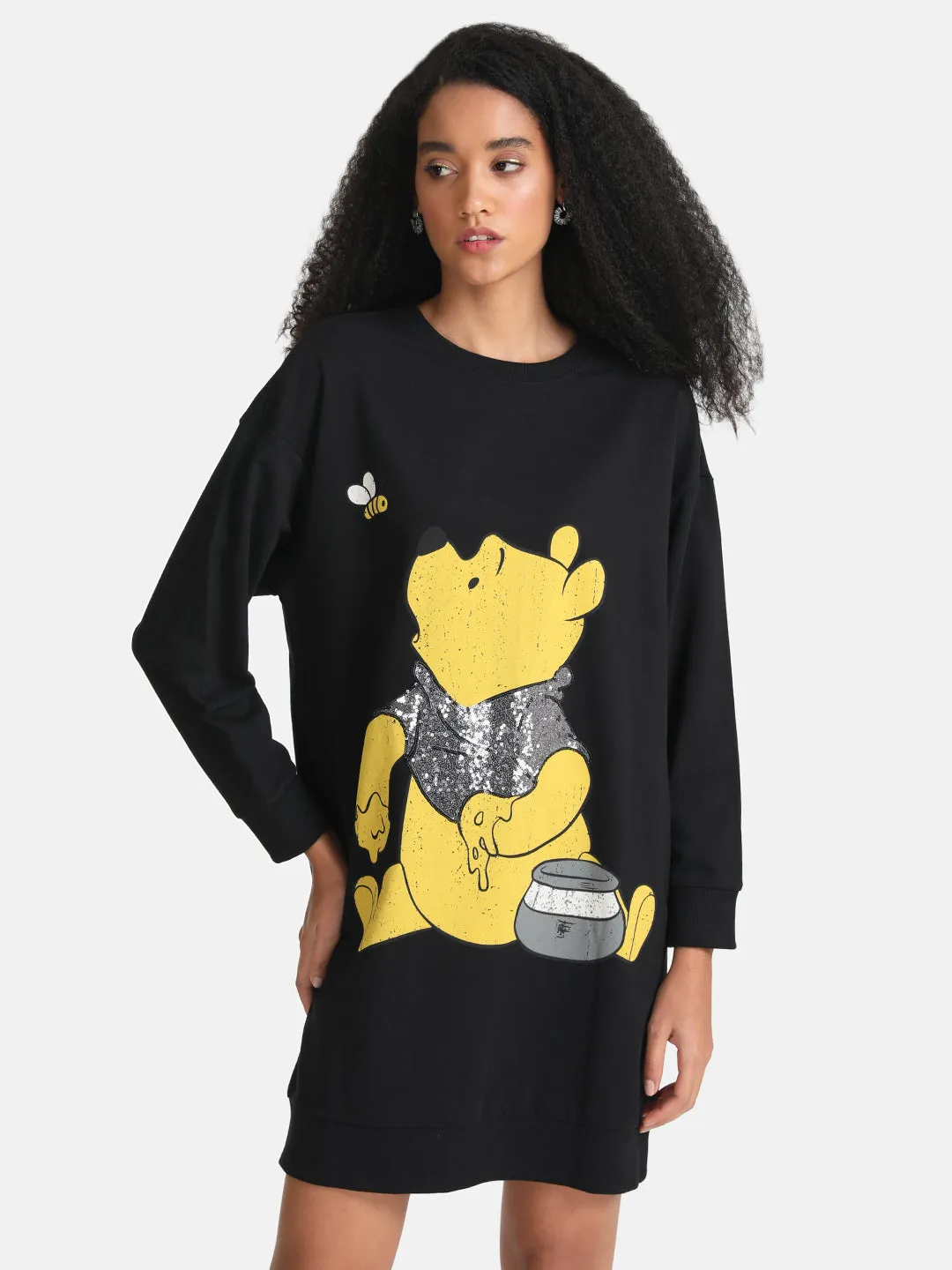 Winnie The Pooh Disney Printed Sequin Sweat Dress