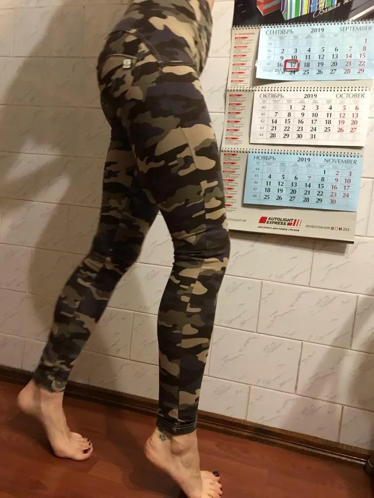 Women's Camouflage High Waist Tights Funky Yoga Running Push-Up Leggings