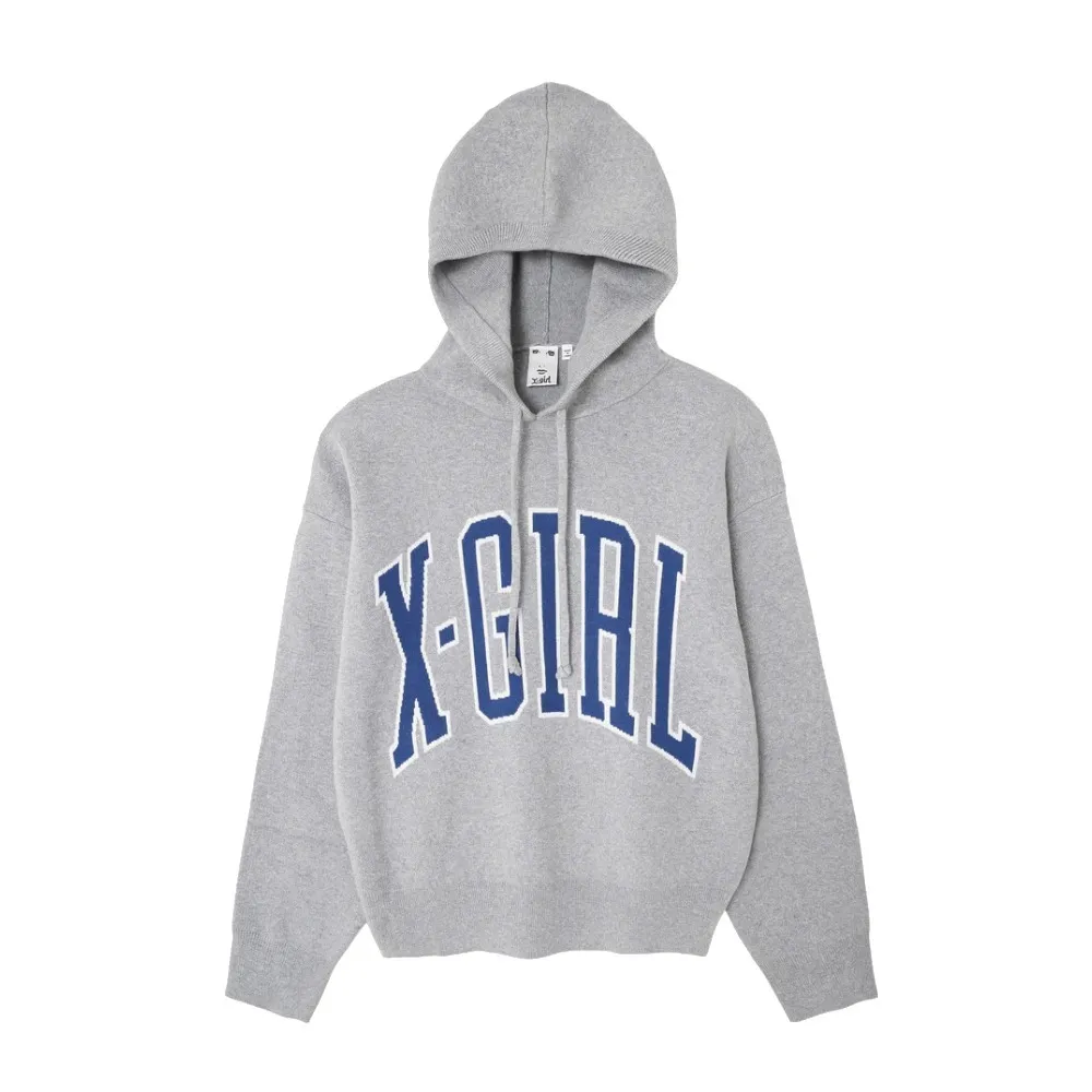 X-girl  |Street Style Long Sleeves Plain Cotton Oversized Logo