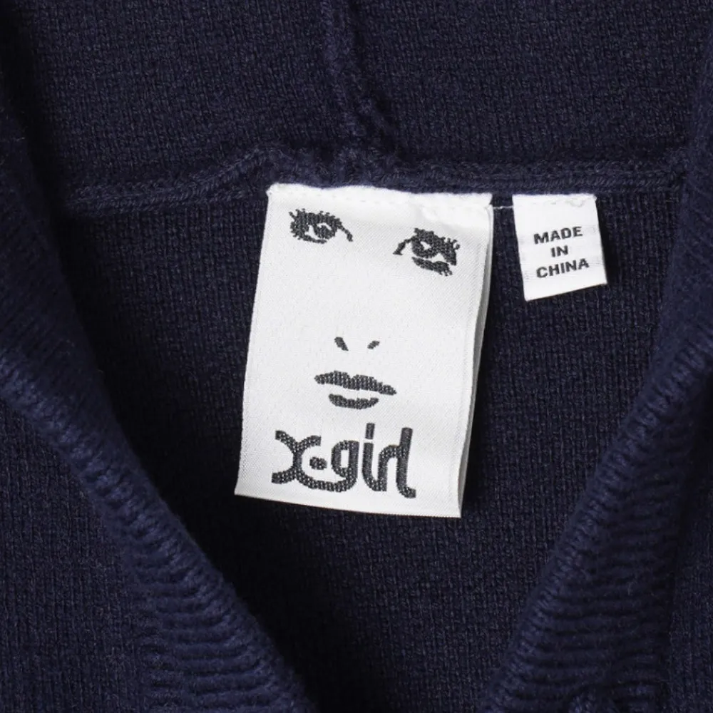 X-girl  |Street Style Long Sleeves Plain Cotton Oversized Logo