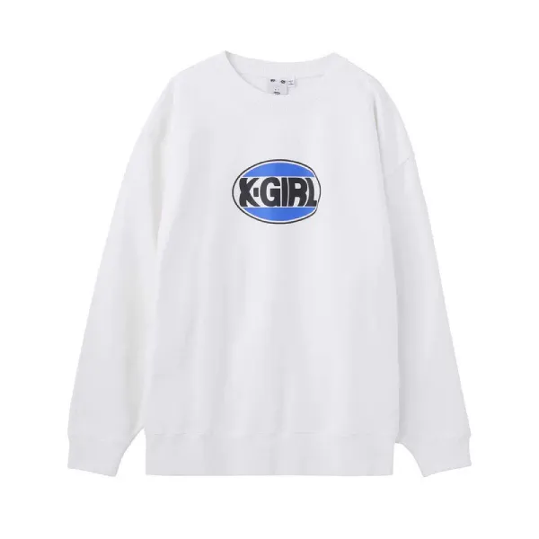 X-girl  |Unisex Sweat Street Style Long Sleeves Plain Cotton