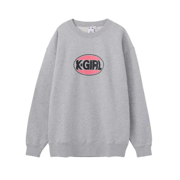 X-girl  |Unisex Sweat Street Style Long Sleeves Plain Cotton