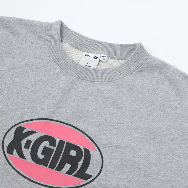 X-girl  |Unisex Sweat Street Style Long Sleeves Plain Cotton