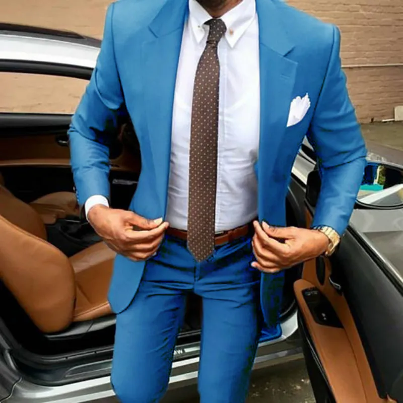 Xituodai 2022 Latest Brown Men's Suit Coat Pants Designs Slim Fit Elegant Tuxedos Wedding Business Party Suits 2 Pieces (Jacket+