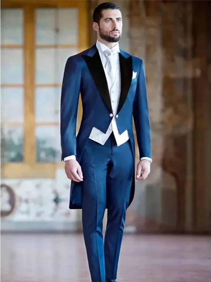 Xituodai New Arrival handsome One Button Groomsmen slim fit Tuxedos Men Suits Wedding Prom Peak Lapel Best Blazer ( Jacket+Pants