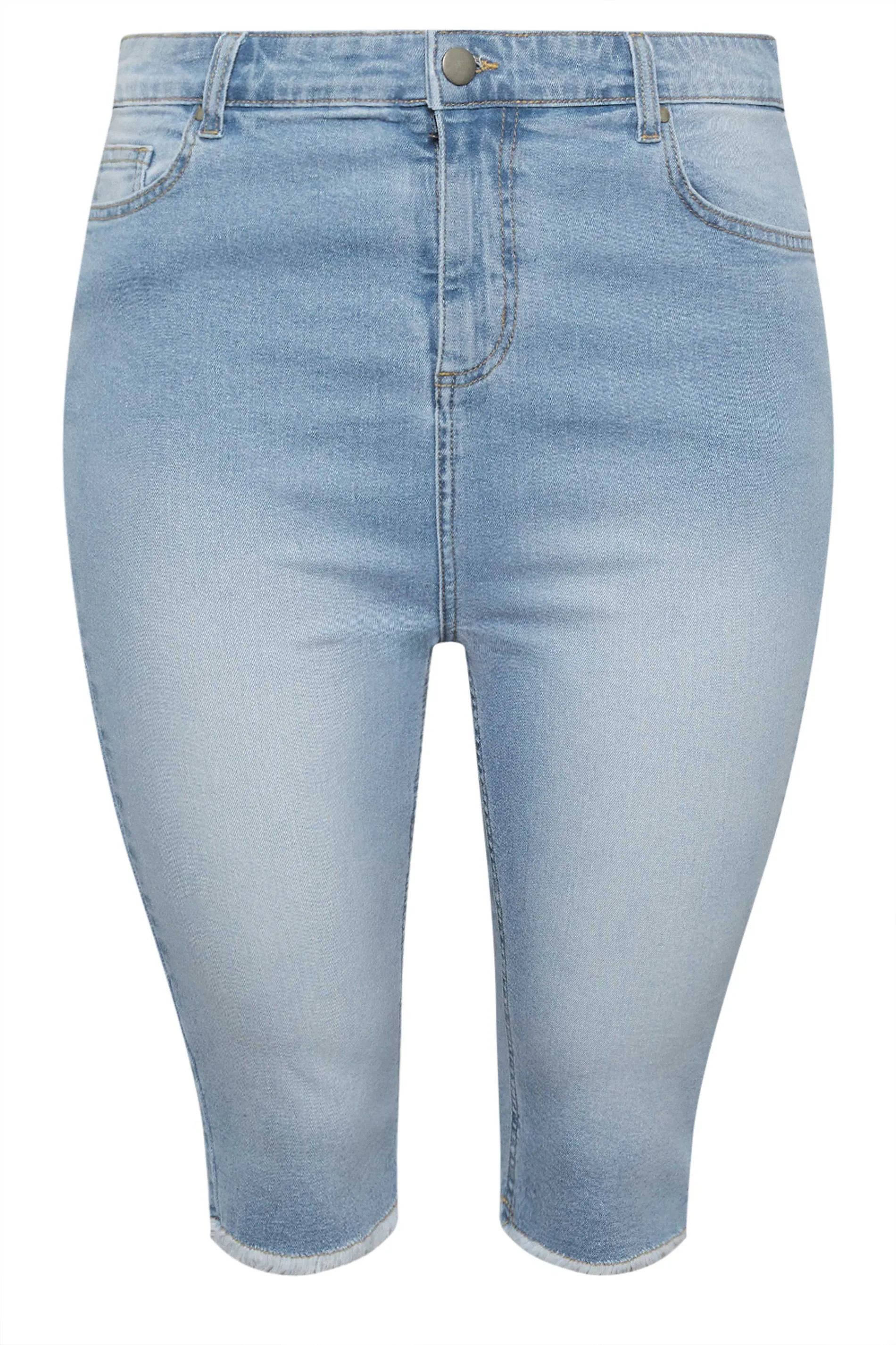 YOURS Curve Light Blue Denim Stretch AVA Cycling Shorts